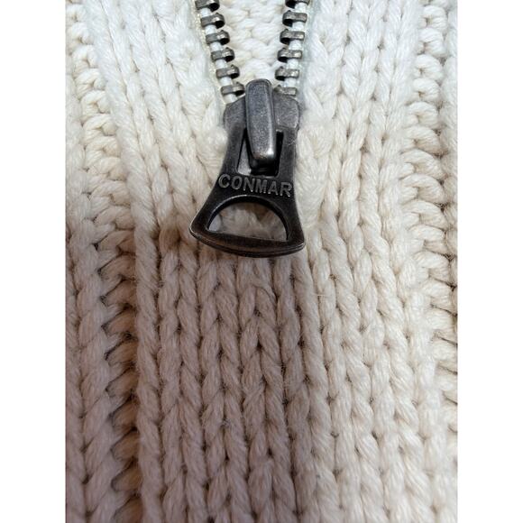 Polo Jeans Ralph Lauren Vintage 1/4 Zip Ribbed Knit Sweater Cotton XL Cream - Picture 4 of 12